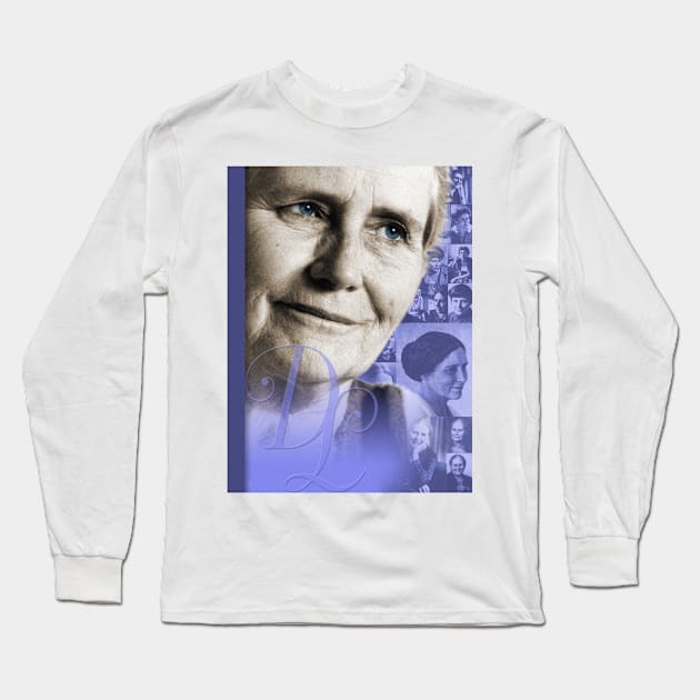 Doris Lessing Collage Portrait Long Sleeve T-Shirt by Dez53